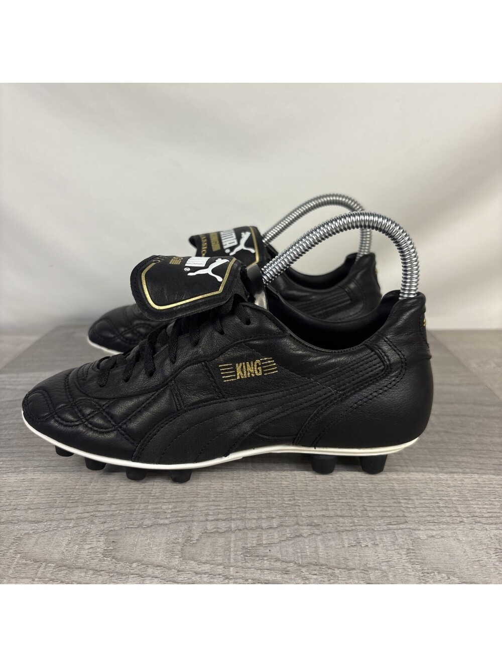 Puma King Classic Black Leather Soccer Cleats US 4.5 EU 36